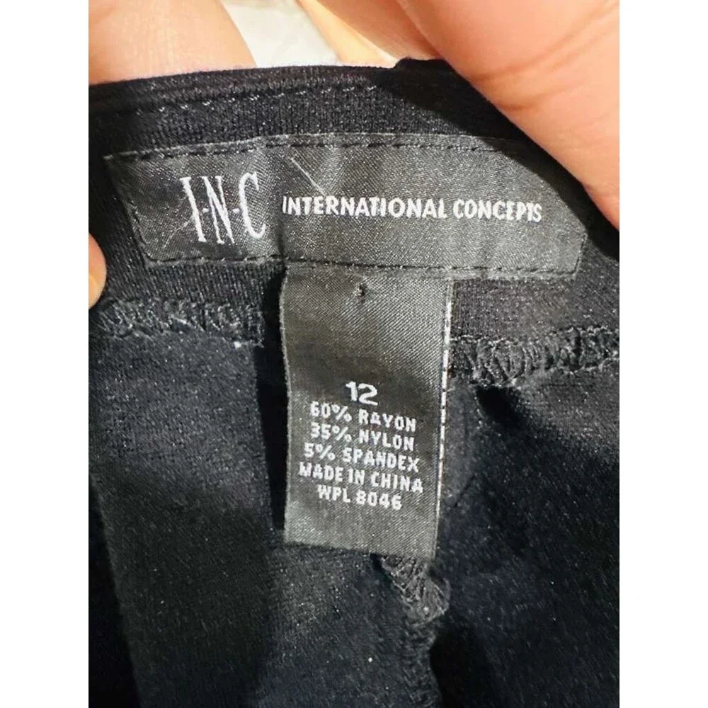 INC International Concepts Black Y2k Earthy Skirt Women Size 12